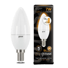 Лампа Gauss LED Candle E14 6.5W 3000К 1/10/100