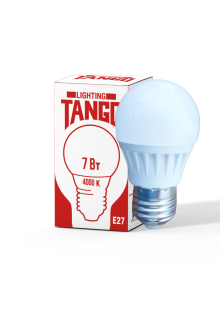 Лампа светодиодная 7W E27 шарик 4000K 220V (TANGO LED G45-7W-E27-W) TANGO