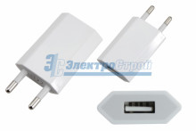 Сетевое зарядное устройство iPhone/iPod USB белое (СЗУ) (5V, 1 000 mA) REXANT