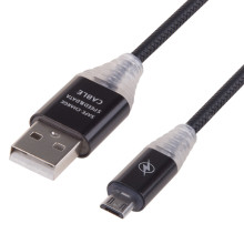 USB-кабель microUSB, шнур SOFT TOUCH 1M, черный