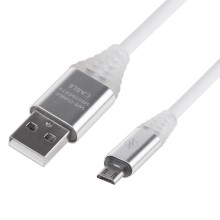 USB-кабель microUSB, шнур SOFT TOUCH 1M, белый