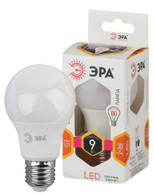 Лампочка светодиодная ЭРА STD LED A60-9W-827-E27 E27 9Вт груша теплый белый свет