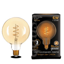 Лампа Gauss LED Filament G120 Flexible E27 6W Golden 2400К 1/20