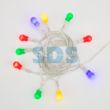 Гирлянда светодиодная «Шарики» 1.5 м, 10 LED, прозрачный ПВХ, цвет свечения мультиколор, 2 х АА (бат