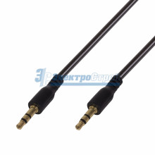 Аудио кабель AUX 3.5 мм гелевый 1M черный REXANT