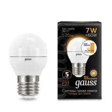 Лампа Gauss LED Globe E27 7W 3000K step dimmable 1/10/100