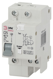 АД-12 (AC) C32 30mA 6кА 1P+N - SIMPLE-mod-32 Автоматический выключатель дифференциального тока ЭРА S