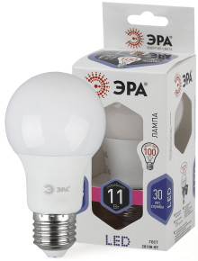 Лампочка светодиодная ЭРА STD LED A60-11W-860-E27 E27 11Вт груша холодный дневной свет