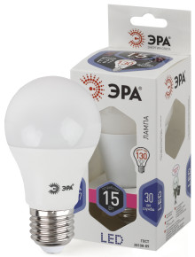 Лампочка светодиодная ЭРА STD LED A60-15W-860-E27 E27 15Вт груша холодный дневной свет