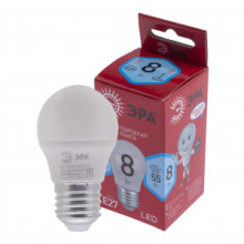 Лампочка светодиодная ЭРА RED LINE LED P45-8W-840-E27 R Е27 8Вт шар нейтральный белый свет