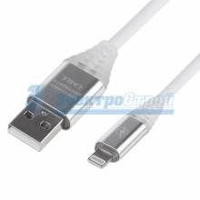 USB-кабель для iPhone 5/6/7/8/X моделей, шнур SOFT TOUCH 1M, белый