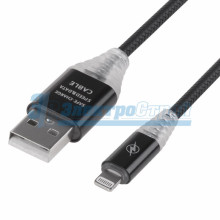 USB-кабель для iPhone 5/6/7/8/X моделей, шнур SOFT TOUCH 1M, черный
